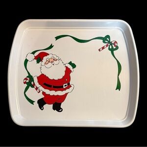 Vintage Ullman Co. Santa Christmas Party Snack Cookie Appetizer Serving Tray